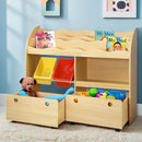 Keezi 3 Tiers Kids Bookshelf Storage Children Bookcase Toy Box Organiser Display-1