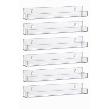 Artiss 6-Pack Acrylic Wall Shelves, Clear Floating Display Shelf with Detachable Panels & Front Lip - 0