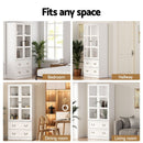 Artiss Buffet Sideboard 180cm Hutch Storage Cabinet Kitchen Drawer Door White-9