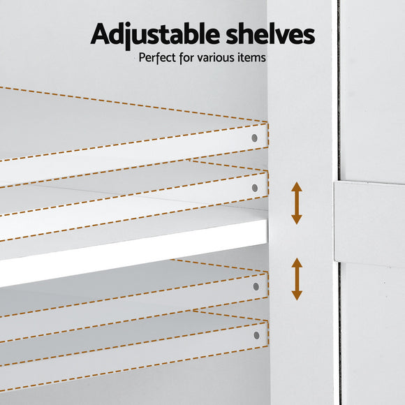 Artiss Buffet Sideboard 180cm Hutch Storage Cabinet Kitchen Drawer Door White