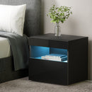Artiss Bedside Table LED - HERES Black-7