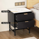 Artiss 2x Bedside Table 2 Drawers - Black-5