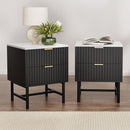 Artiss 2x Bedside Table 2 Drawers - Black-7