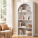 Artiss 4 Tier Bookshelf Arched Fluted Storage Display Cabinet Unit White-8