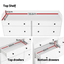 Artiss 6 Chest of Drawers - PETE White-8