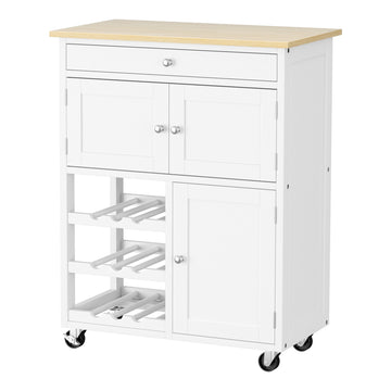 Artiss Kitchen Island Trolley Rolling Serving Cart Storage Cart Drawer Cupboard