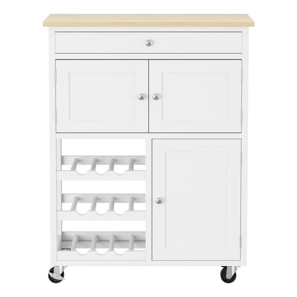 Artiss Kitchen Island Trolley Rolling Serving Cart Storage Cart Drawer Cupboard