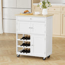 Artiss Kitchen Island Trolley Rolling Serving Cart Storage Cart Drawer Cupboard-8