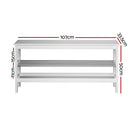 Artiss Shoe Rack Cabinet Bamboo Bench 10 Paris White-2