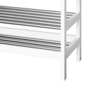 Artiss Shoe Rack Cabinet Bamboo Bench 10 Paris White-4