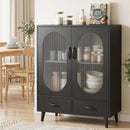 Artiss Buffet Sideboard Double Doors - Black-9
