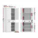 Artiss Buffet Sideboard Cupboard Cabinet White-3