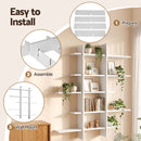 Artiss 15-Section Wall Mounted Display Shelf, Floating Bookshelf for Books and Decor, Extra Thick E1 PB Board for Home Study and Living Room, 116 x 18 x 129 cm-8