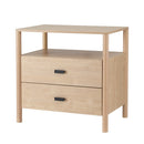 Artiss Bedside Table Nightstand 2 Drawers - Pine-3