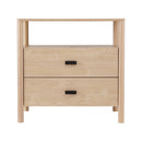 Artiss Bedside Table Nightstand 2 Drawers - Pine-5
