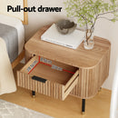 Artiss Bedside Table 2 Drawers Paulownia Wood Pine-4
