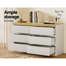 Artiss 6 Chest of Drawers Cabinet Dresser Table Tallboy Storage Bedroom White-4