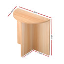 Artiss Coffee Table Semi-circle 48CM Pine Elva-2