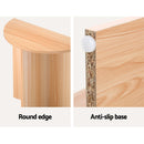 Artiss Coffee Table Semi-circle 48CM Pine Elva-6