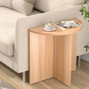 Artiss Coffee Table Semi-circle 48CM Pine Elva-1