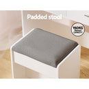 Artiss Dressing Table Set Stool 10 LED Bulbs White Dale-6