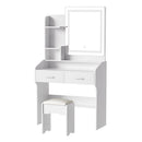 Artiss Dressing Table Set Stool Led White Doria-2
