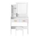 Artiss Dressing Table Set Stool Led White Doria-5