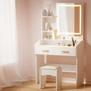 Artiss Dressing Table Set Stool Led White Doria-1
