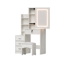 Artiss Dressing Table Vanity Desk Set Stool Led White-1