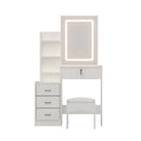 Artiss Dressing Table Vanity Desk Set Stool Led White-4