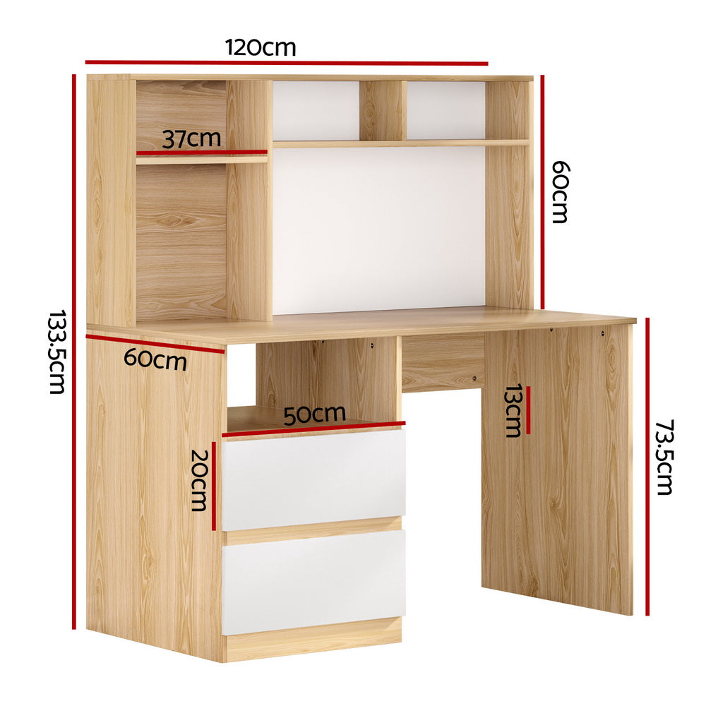 Artiss Computer Desk Office Study Desks Table Bookshelf Drawer - 0