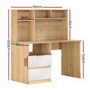 Artiss Computer Desk Office Study Desks Table Bookshelf Drawer-2