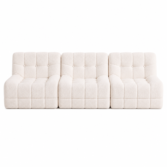 Artiss Set of 3 Sofa Modular Boneless Couches No Assembly White