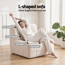 Artiss Set of 3 Sofa Modular Boneless Couches No Assembly White-5