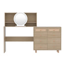 Artiss Dressing Table Set Stool LED Mirror Pine-5