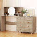 Artiss Dressing Table Set Stool LED Mirror Pine-1