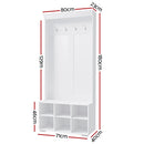 Artiss Shoe Rack Cabinet Hall Tree Coat Rack 180CM White-3