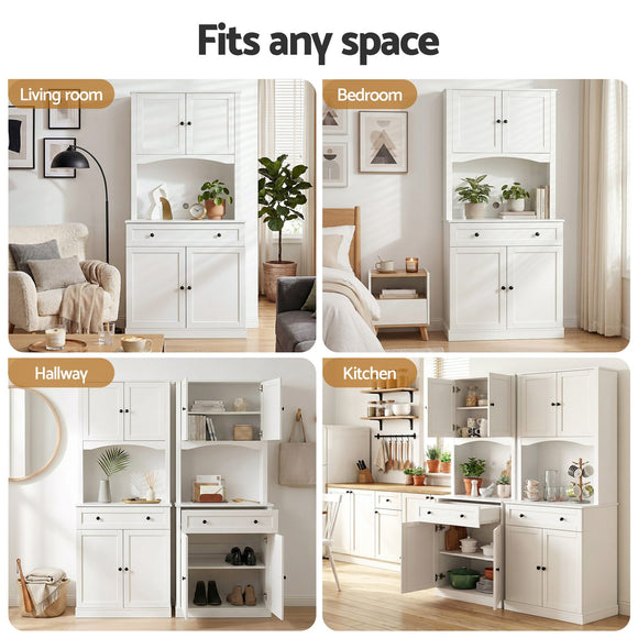 Artiss Buffet Sideboard Hutch Cabinet - BEINI White
