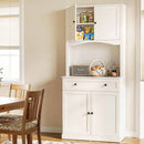 Artiss Buffet Sideboard Hutch Cabinet - BEINI White-9