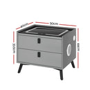 Artiss Smart Bedside Table with Wireless Charging - AIKA Grey-2