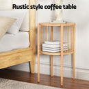 Artiss Coffee Table 2-Tier Round Wood-4