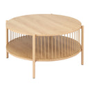 Artiss Coffee Table 2-Tier Round Wood-1