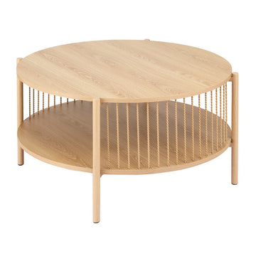 Artiss Coffee Table 2-Tier Round Wood