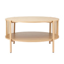 Artiss Coffee Table 2-Tier Round Wood-3