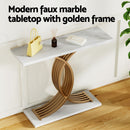 Artiss Console Table Marble Effect White&Gold-5
