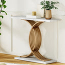 Artiss Console Table Marble Effect White&Gold-8