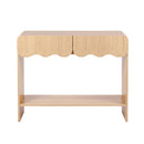 Artiss 2-Drawer Console Table, Scalloped Entryway Table with Safe Rounded Corners, 100 x 31 x 80 cm-4