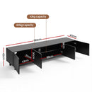 Artiss TV Unit Entertainment Unit Storage Cabinet 180cm Black-3