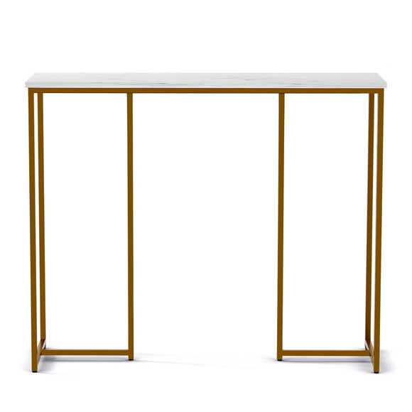 Artiss Console Table Marble Effect White&Gold