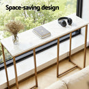 Artiss Console Table Marble Effect White&Gold-4